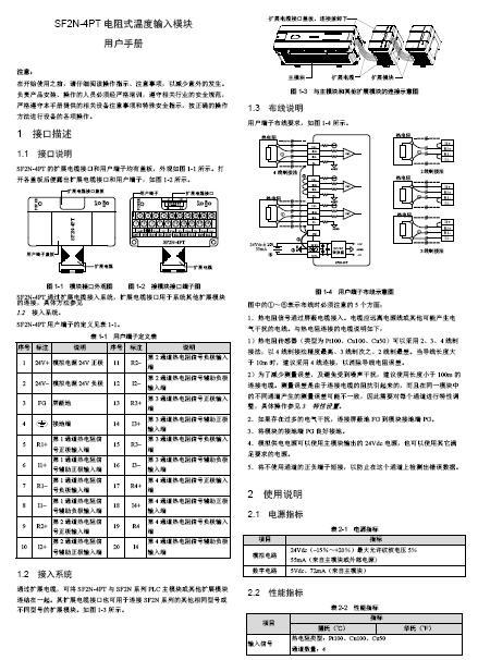 深川SF2N-4PT电阻式温度输入模块用户手册